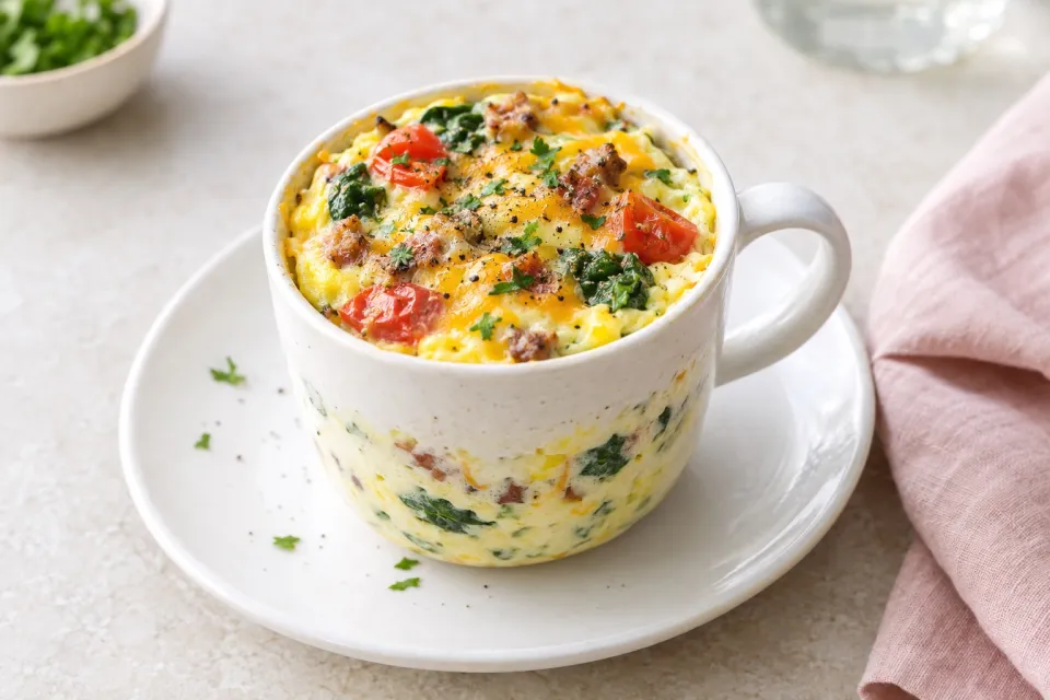 5 Minute Savory Microwave Breakfast Mug