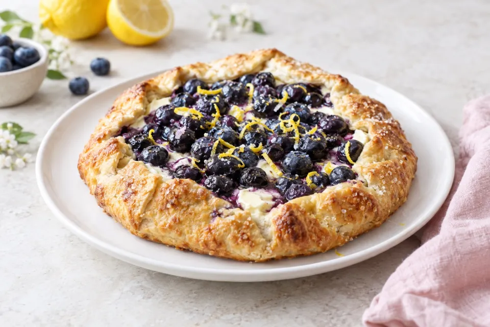 Lemon Blueberry Cream Cheese Galette