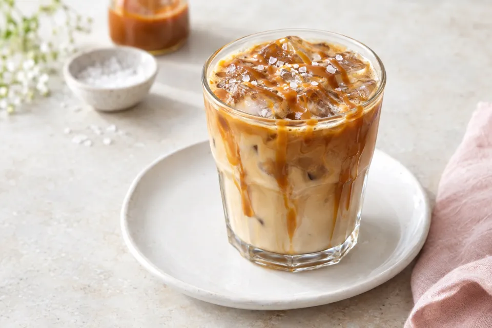 Homemade Salted Caramel Iced Coffee