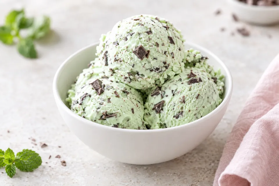 No-Churn Mint Chocolate Chip Ice Cream