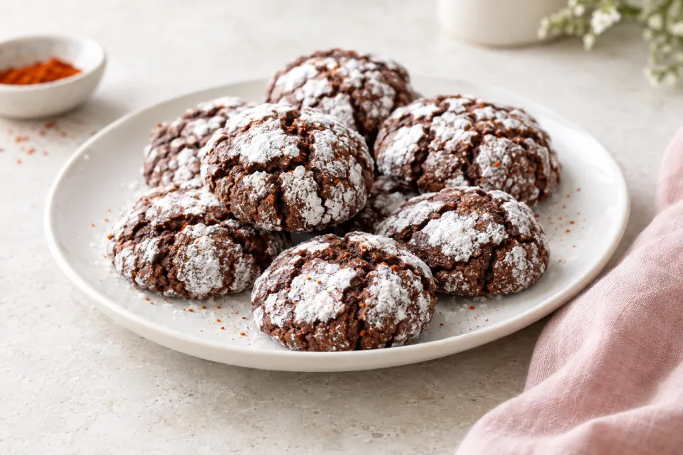 Chocolate Cayenne Crinkles