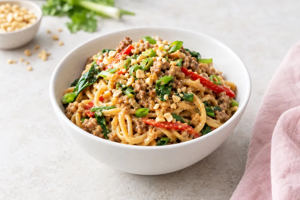 Pork and Peanut Dragon Noodles