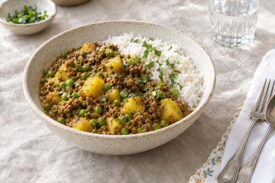 Curry Beef with Peas