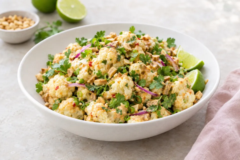 Peanut Lime Cauliflower Salad