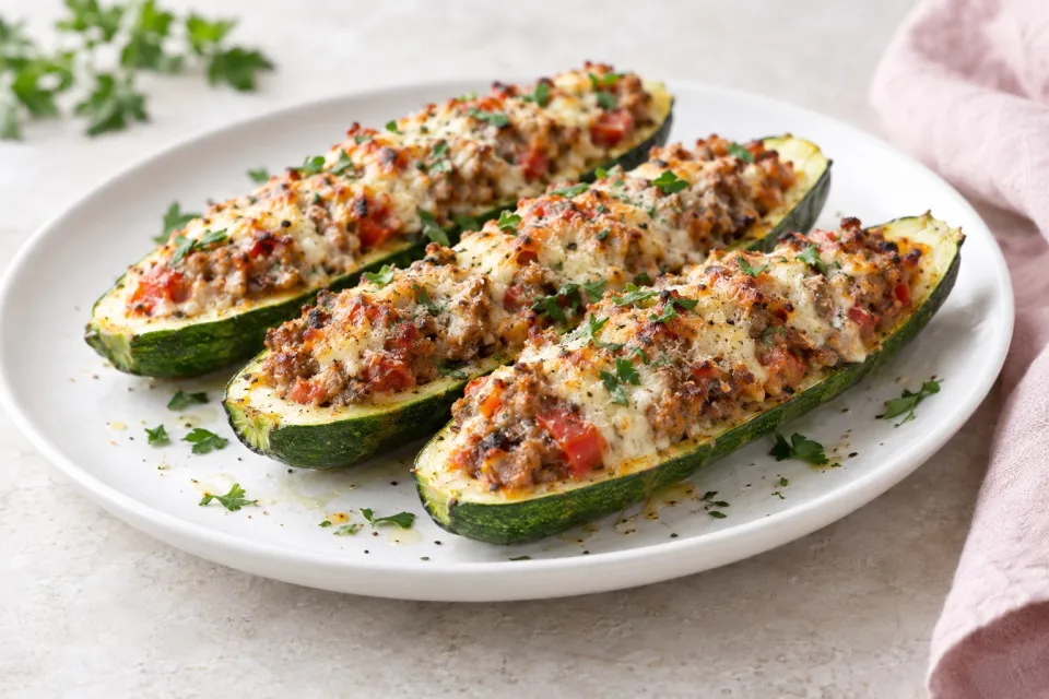 Sausage Stuffed Zucchini