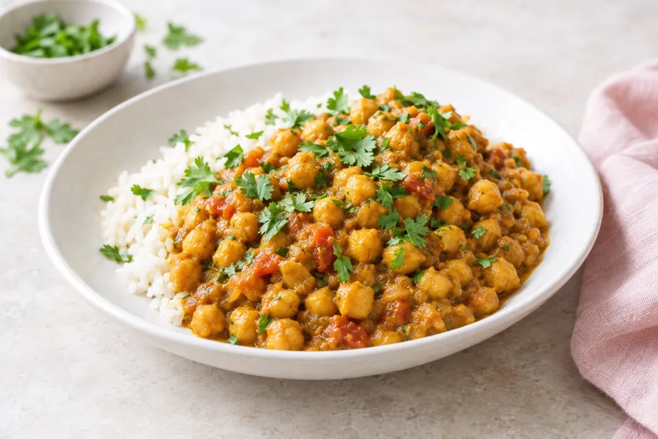 Quick Curried Chick Peas
