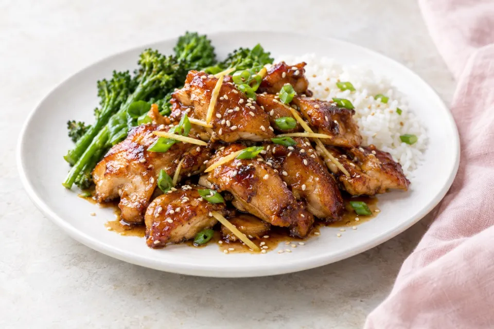 Sticky Ginger Soy Glazed Chicken