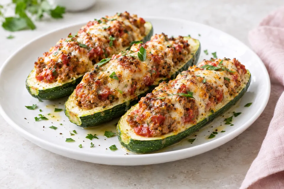 Italian Sausage Stuffed Zucchini
