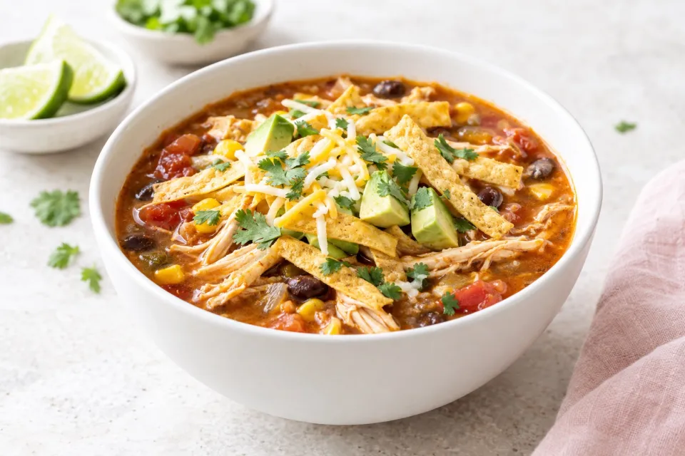 Slow Cooker Chicken Tortilla Soup