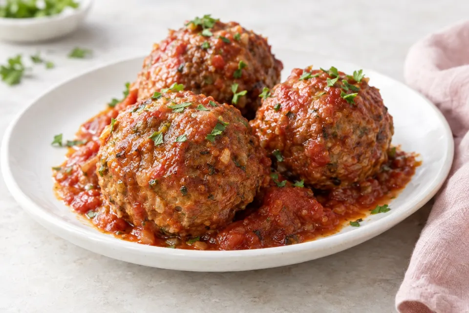Giant Slow Cooker Meatballs