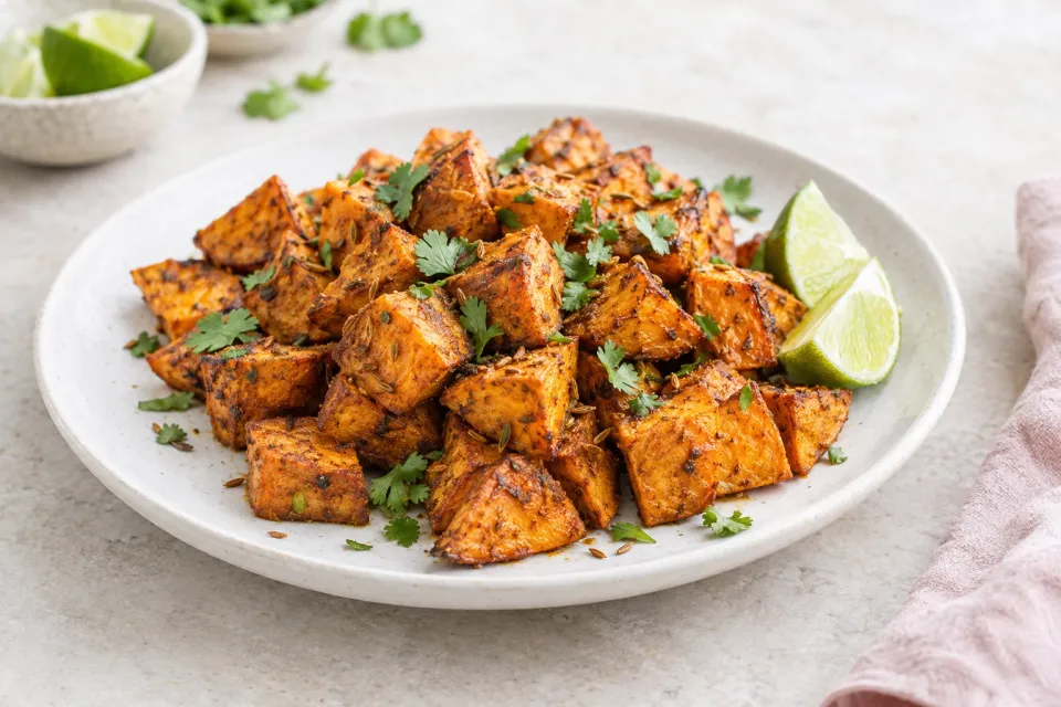Cumin Lime Roasted Sweet Potatoes