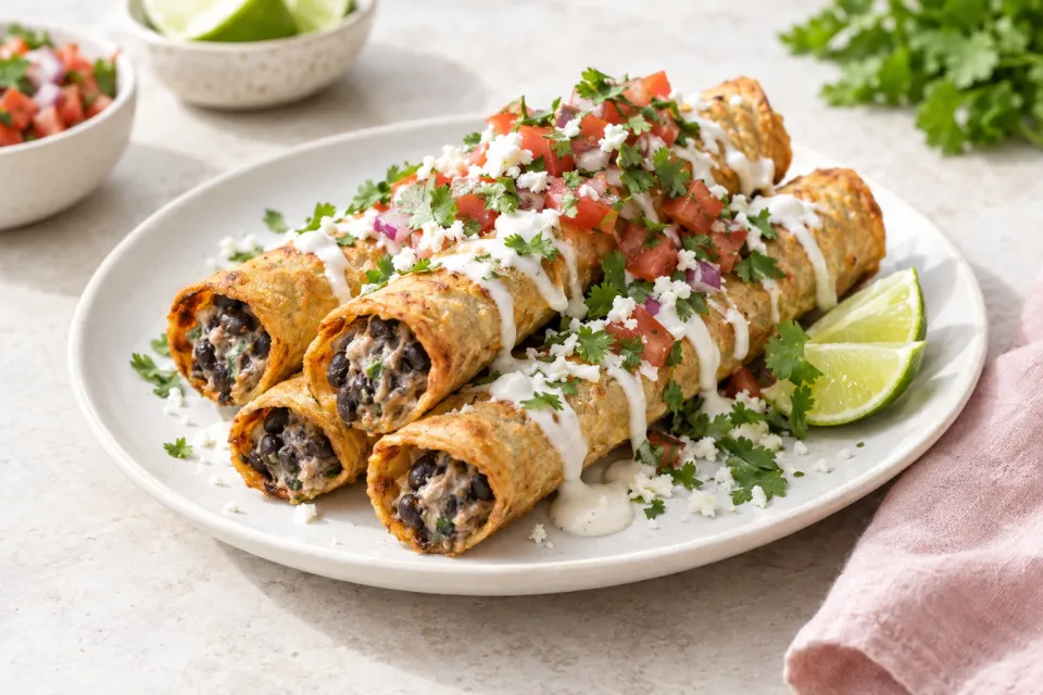 Creamy Black Bean Taquitos