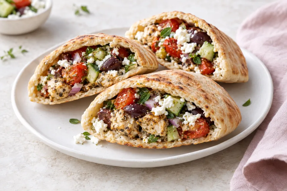 Oven Roasted Greek Stuffed Pitas