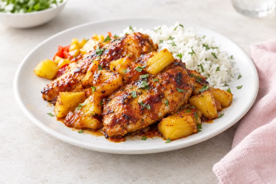 Skillet Pineapple BBQ Chicken