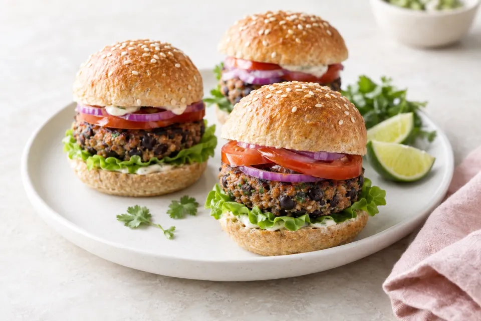 Mini Black Bean Turkey Burgers