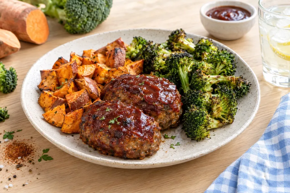 Sheet Pan BBQ Meatloaf Dinner