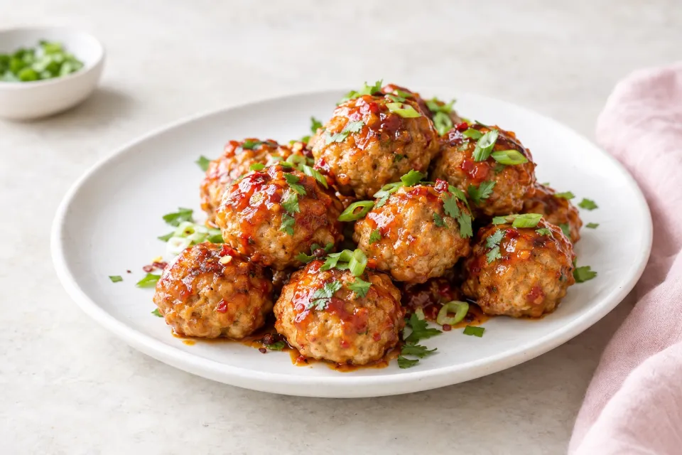 Turkey Sriracha Meatballs