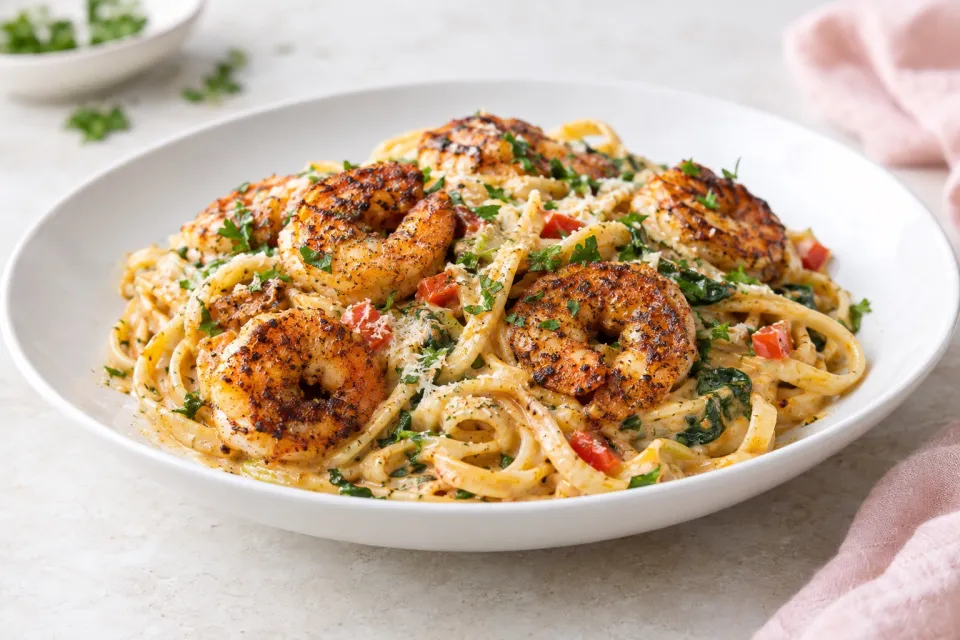 Blackened Shrimp Pasta