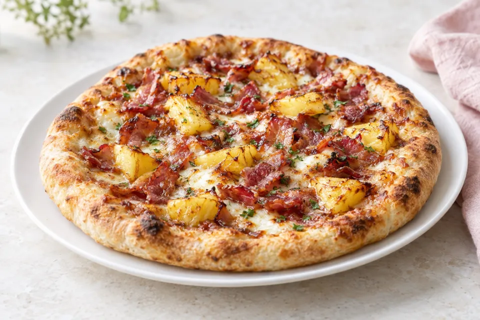 Bacon and Caramelized Pineapple Pizza