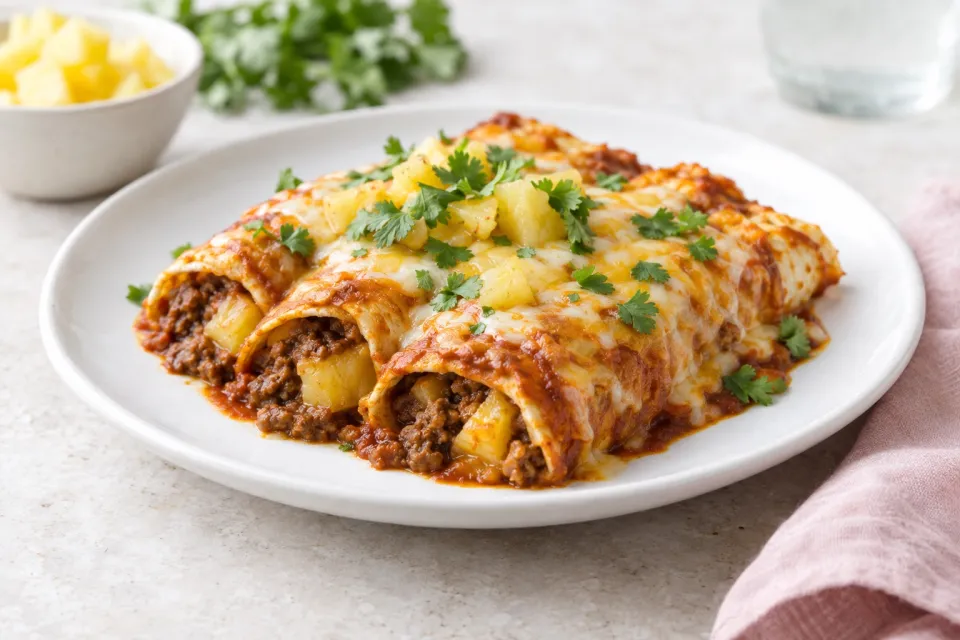 Beef & Pineapple Enchiladas