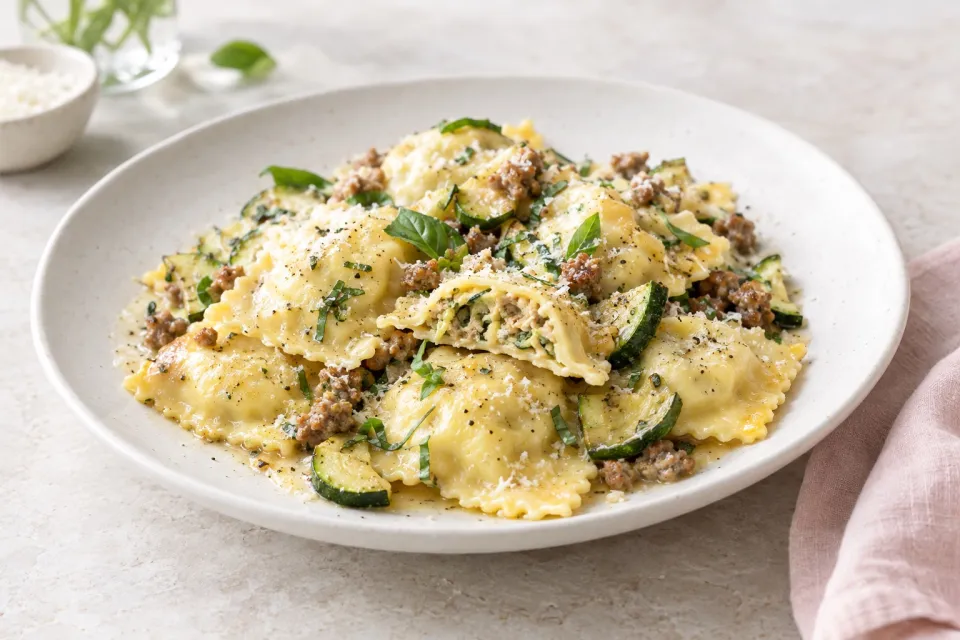 Zucchini Sausage Ravioli