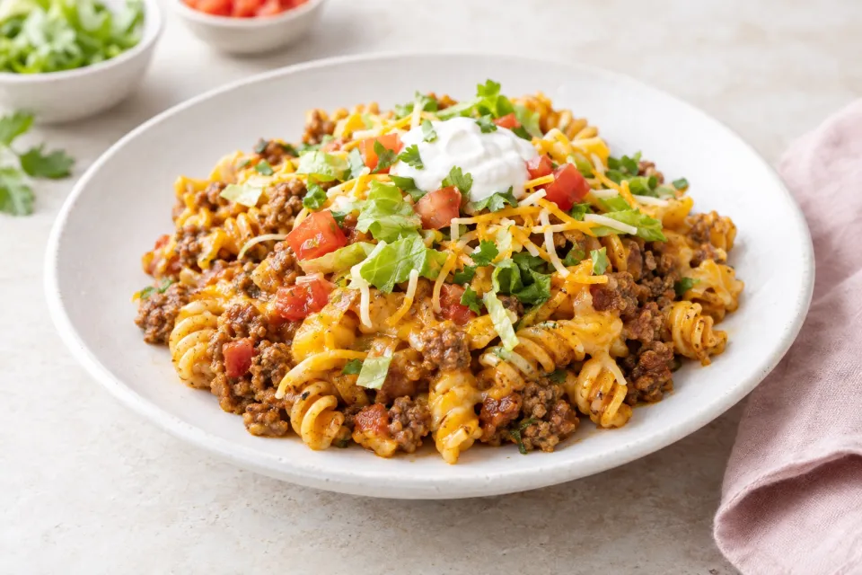 Beef Taco Pasta