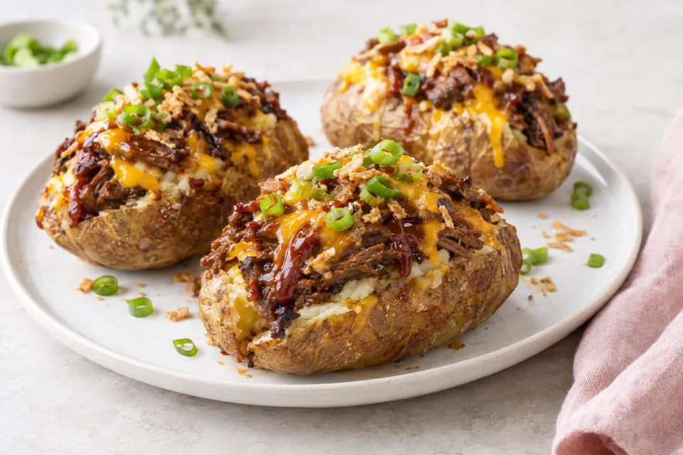 BBQ Beef Stuffed Potatoes