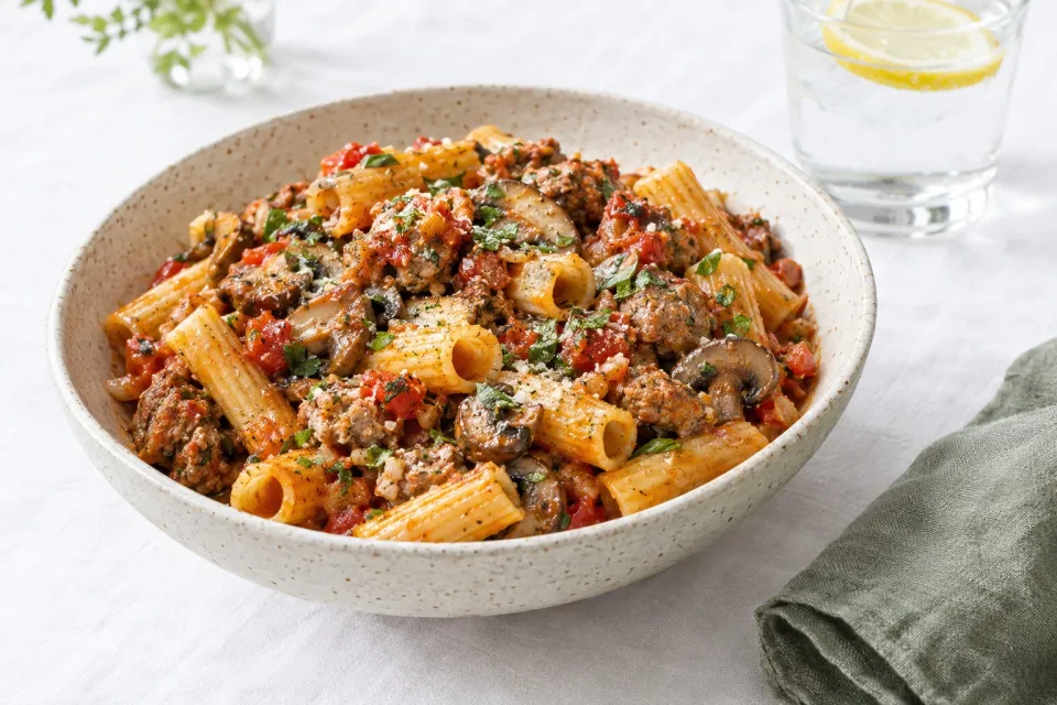 One Pot Sausage & Mushroom Pasta