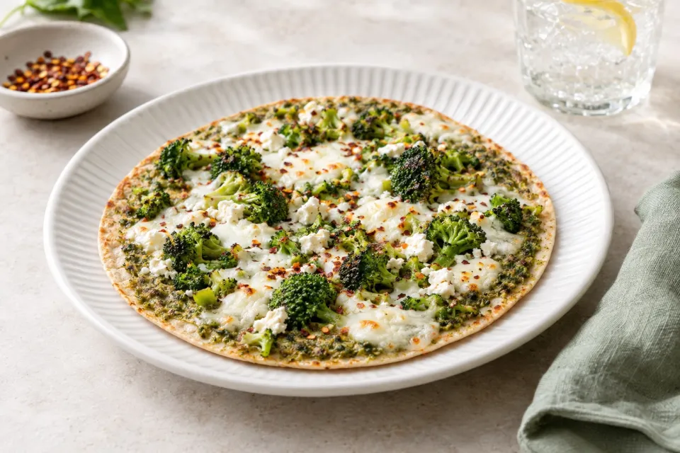 Quick Fix Broccoli Pesto Pizza