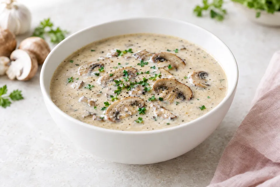 Creamy Garlic Mushroom Soup