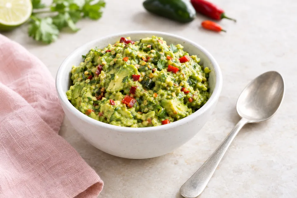 Spicy Three-Chile Guacamole