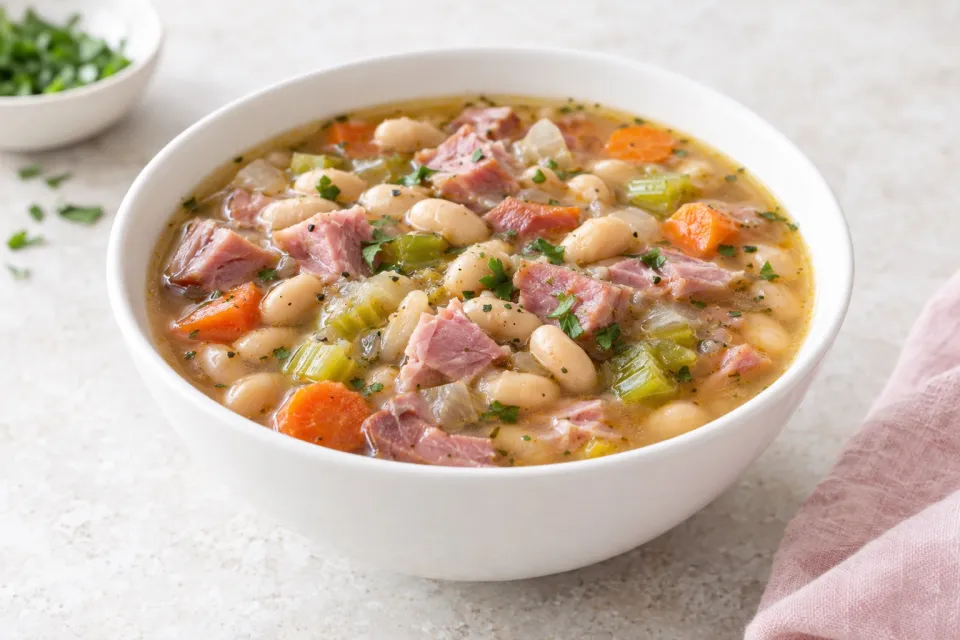 Slow Cooker Ham and Bean Soup