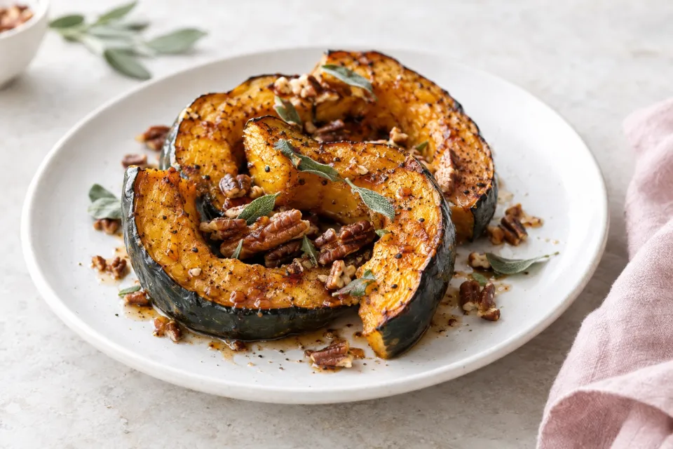 Smoky Maple Roasted Acorn Squash