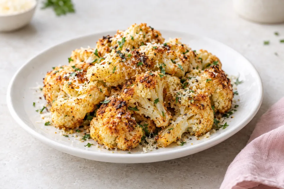 Smoky Parmesan Roasted Cauliflower