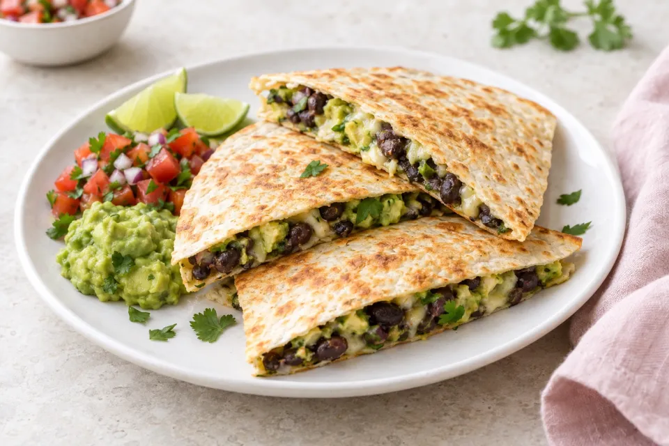 Easy Avocado and Black Bean Quesadillas