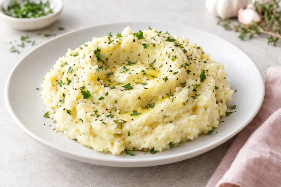 Fluffy Garlic Herb Mashed Potatoes