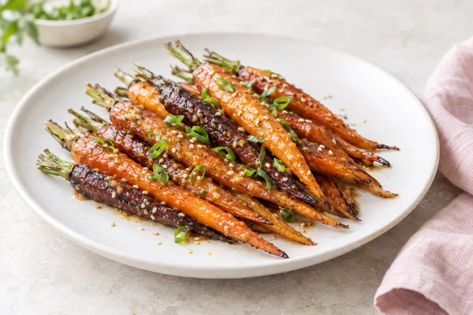 Maple Miso Roasted Carrots