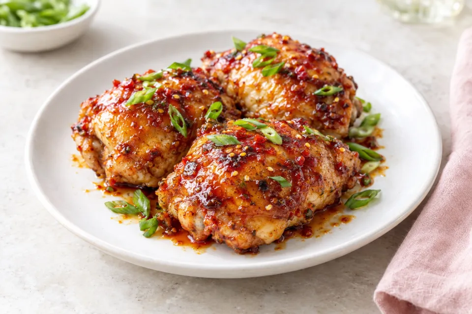 Honey Sriracha Chicken Thighs