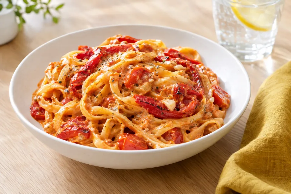 One Pot Roasted Red Pepper Pasta
