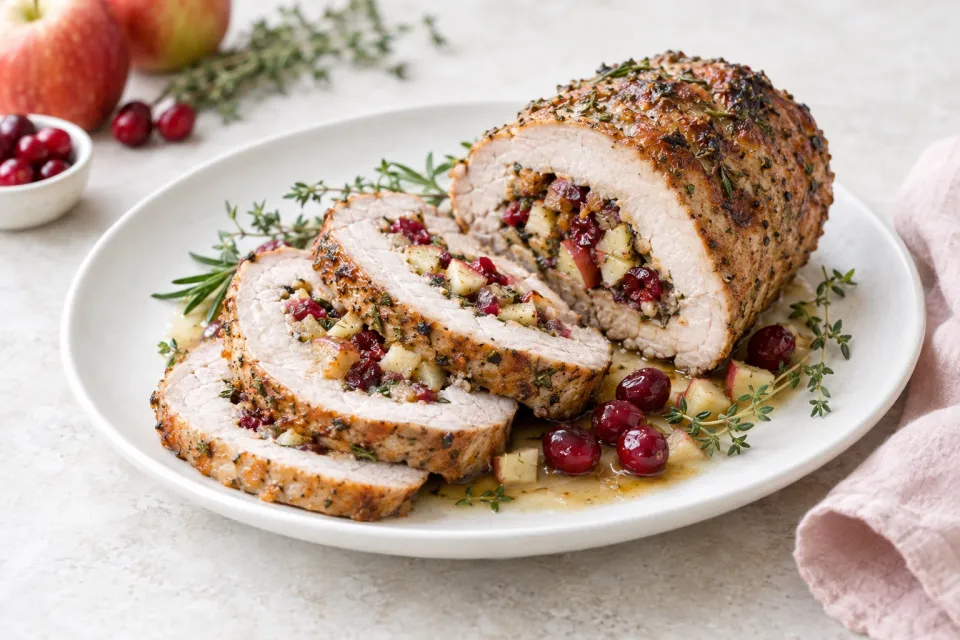 Cranberry Apple Stuffed Pork Loin