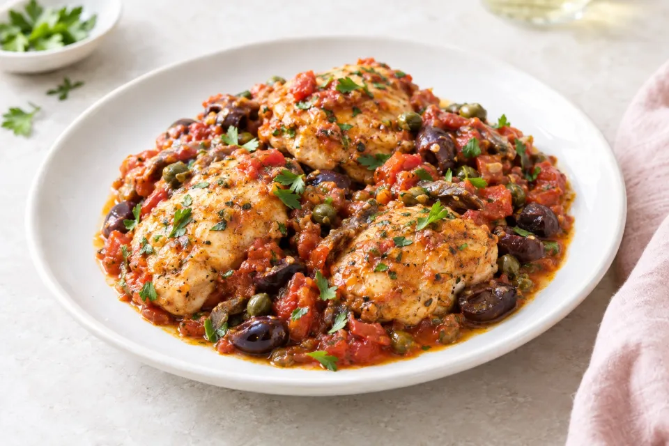 Saucy Chicken Puttanesca