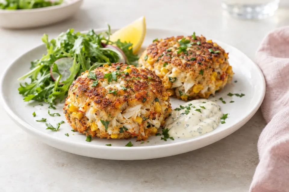 Baked Corn and Crab Cakes