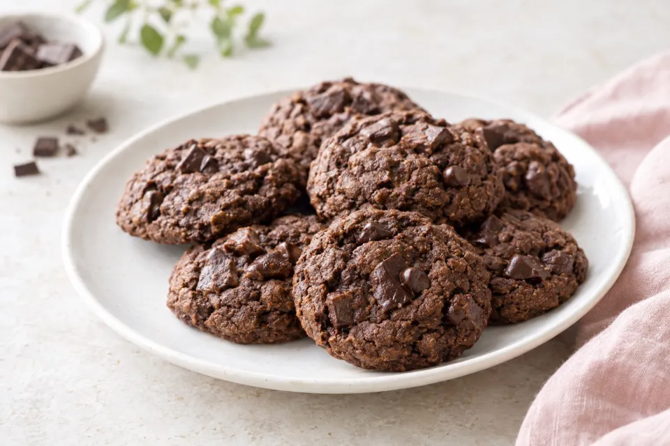Healthful Double Chocolate Cookies