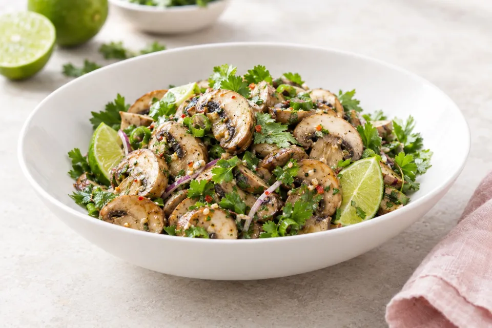Quick Mushroom & Lime Salad