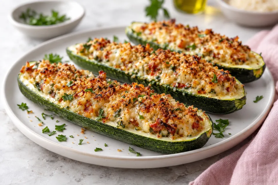 Crispy Stuffed Zucchini