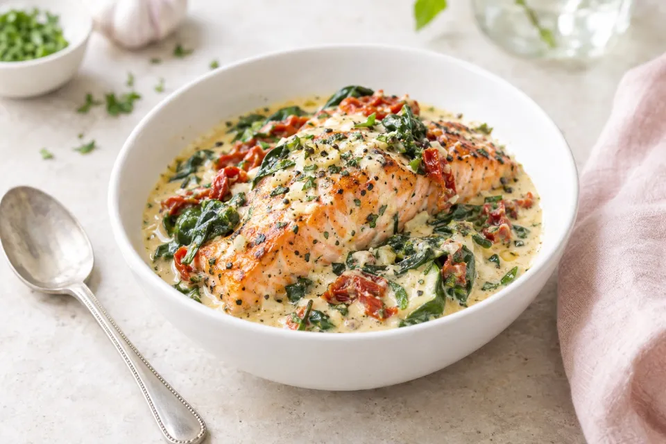 Creamy Garlic Butter Tuscan Salmon