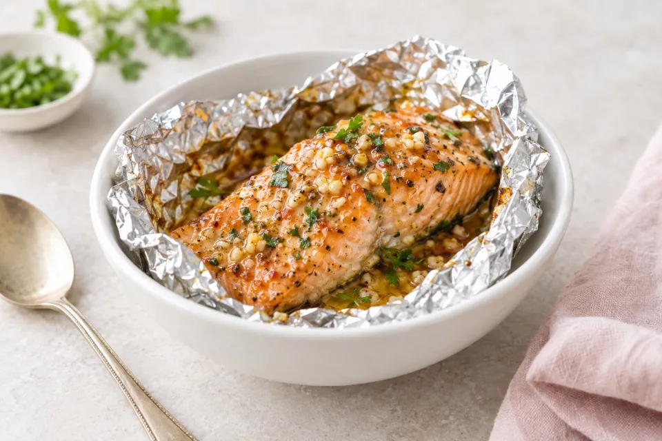 Honey Garlic Butter Salmon in Foil