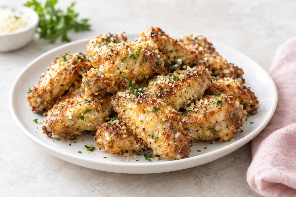 Baked Parmesan Garlic Chicken Wings