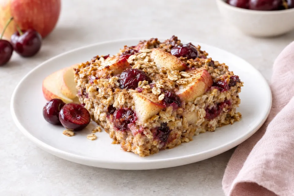 Apple Cherry Baked Oatmeal