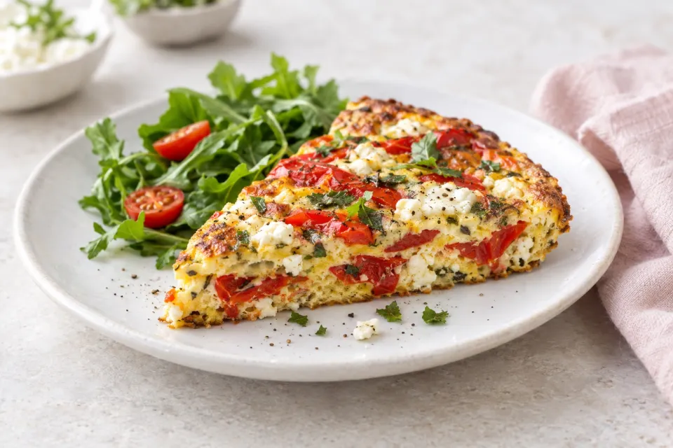 Roasted Red Pepper and Feta Frittata